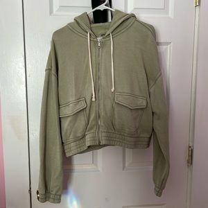 Aerie cropped hooded sweatshirt